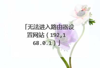 无法进入路由器设置网站（192,168.0.1）