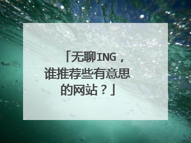 无聊ING,谁推荐些有意思的网站?