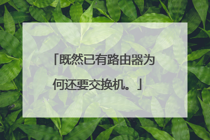 既然已有路由器为何还要交换机。