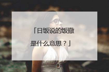 日饭说的饭撒是什么意思?