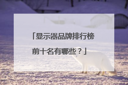 显示器品牌排行榜前十名有哪些?