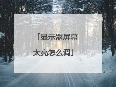 显示器屏幕太亮怎么调