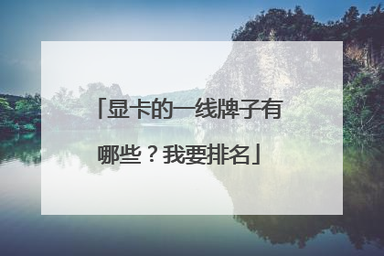 显卡的一线牌子有哪些?我要排名