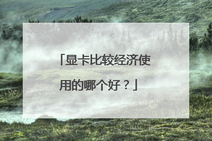 显卡比较经济使用的哪个好?