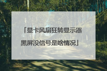显卡风扇狂转显示器黑屏没信号是啥情况