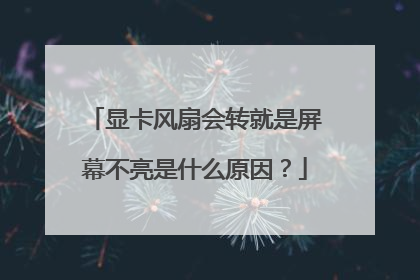 显卡风扇会转就是屏幕不亮是什么原因?