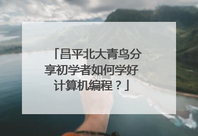昌平北大青鸟分享初学者如何学好计算机编程？
