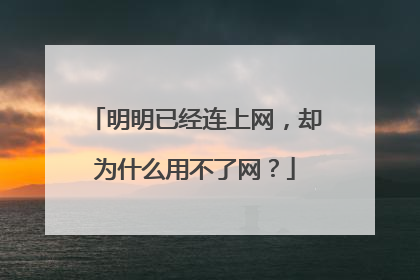 明明已经连上网,却为什么用不了网?