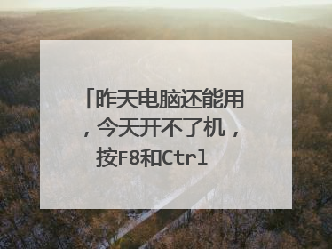 昨天电脑还能用,今天开不了机,按F8和Ctrl都不能进入安全模式怎么办?