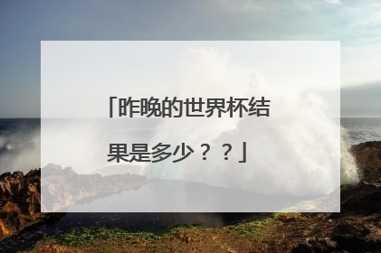昨晚的世界杯结果是多少??