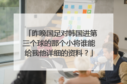 昨晚国足对韩国进第三个球的那个小将谁能给我他详细的资料？