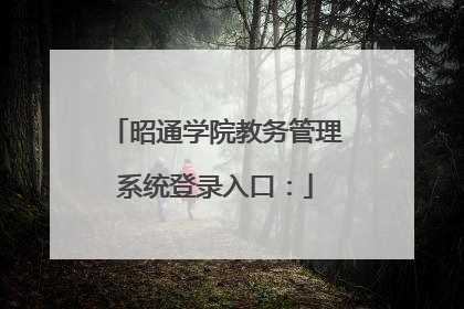 昭通学院教务管理系统登录入口: