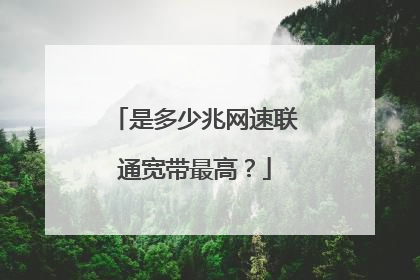 是多少兆网速联通宽带最高?