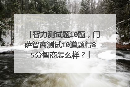 智力测试题10题，门萨智商测试10道题得85分智商怎么样？