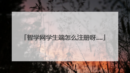 智学网学生端怎么注册呀……