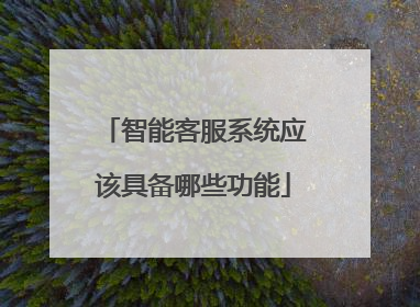 智能客服系统应该具备哪些功能
