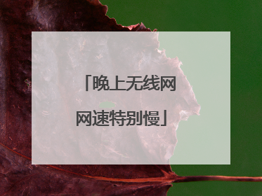 晚上无线网网速特别慢