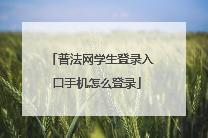 普法网学生登录入口手机怎么登录