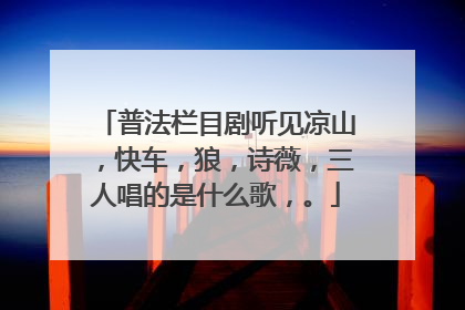 普法栏目剧听见凉山，快车，狼，诗薇，三人唱的是什么歌，。