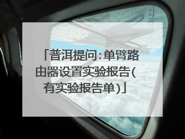 普洱提问:单臂路由器设置实验报告(有实验报告单)
