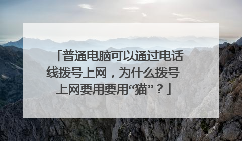 普通电脑可以通过电话线拨号上网,为什么拨号上网要用要用“猫”?