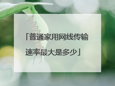 普通家用网线传输速率最大是多少