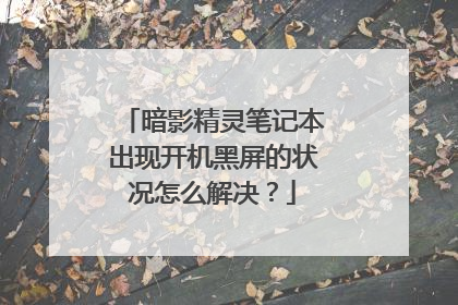 暗影精灵笔记本出现开机黑屏的状况怎么解决?