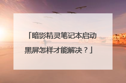 暗影精灵笔记本启动黑屏怎样才能解决?