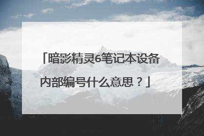 暗影精灵6笔记本设备内部编号什么意思？