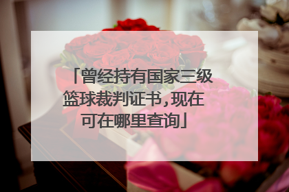 曾经持有国家三级篮球裁判证书,现在可在哪里查询