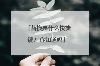 替换是什么快捷键? 你知道吗