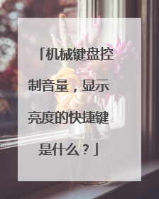 机械键盘控制音量,显示亮度的快捷键是什么?