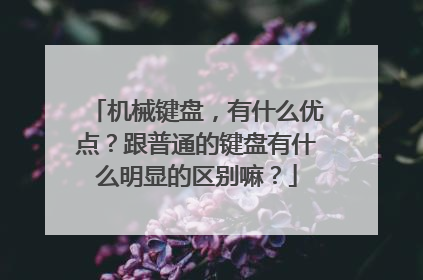 机械键盘,有什么优点?跟普通的键盘有什么明显的区别嘛?