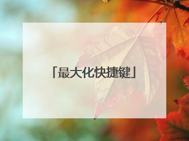最大化快捷键