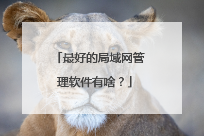 最好的局域网管理软件有啥？