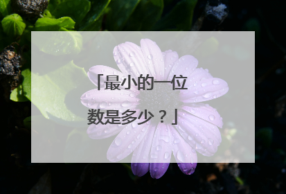 最小的一位数是多少?