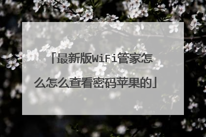 最新版WiFi管家怎么怎么查看密码苹果的