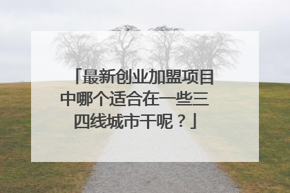 最新创业加盟项目中哪个适合在一些三四线城市干呢？