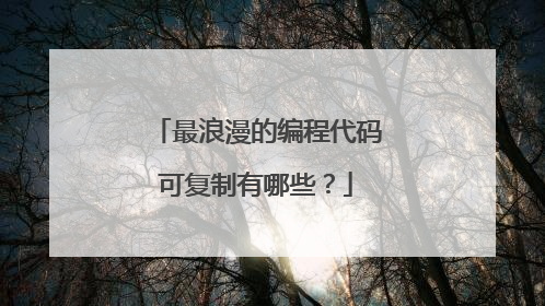 最浪漫的编程代码可复制有哪些？