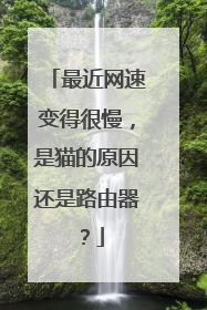最近网速变得很慢，是猫的原因还是路由器？