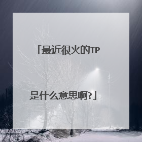 最近很火的IP是什么意思啊?