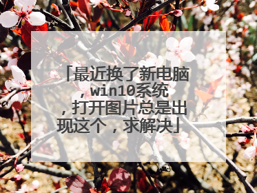 最近换了新电脑,win10系统,打开图片总是出现这个,求解决
