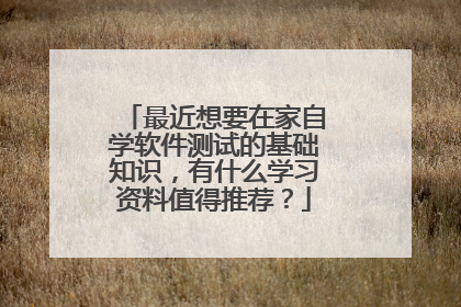 最近想要在家自学软件测试的基础知识，有什么学习资料值得推荐？