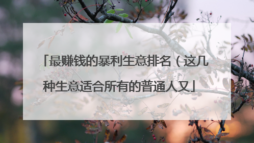 最赚钱的暴利生意排名(这几种生意适合所有的普通人又