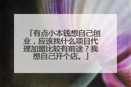 有点小本钱想自己创业,应该找什么项目代理加盟比较有前途?我想自己开个店。