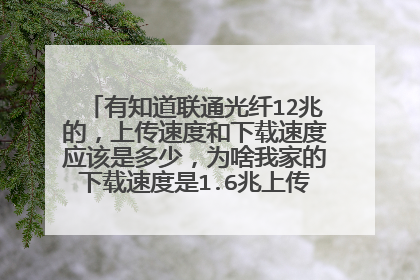 有知道联通光纤12兆的,上传速度和下载速度应该是多少,为啥我家的下载速度是1.6兆上传速度才273