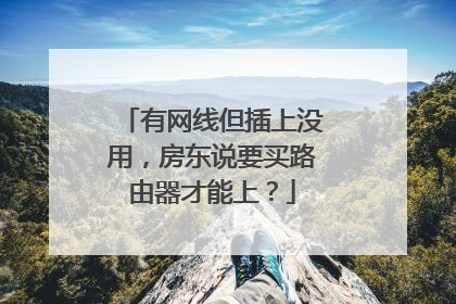 有网线但插上没用，房东说要买路由器才能上？