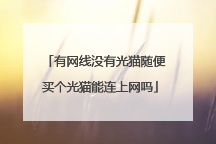 有网线没有光猫随便买个光猫能连上网吗