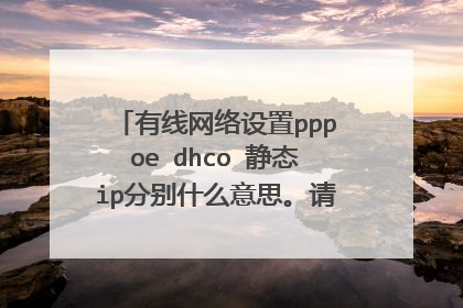 有线网络设置pppoe dhco 静态ip分别什么意思。请用简单的语言告诉我