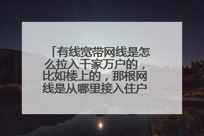 有线宽带网线是怎么拉入千家万户的，比如楼上的，那根网线是从哪里接入住户家的，营业厅吗？